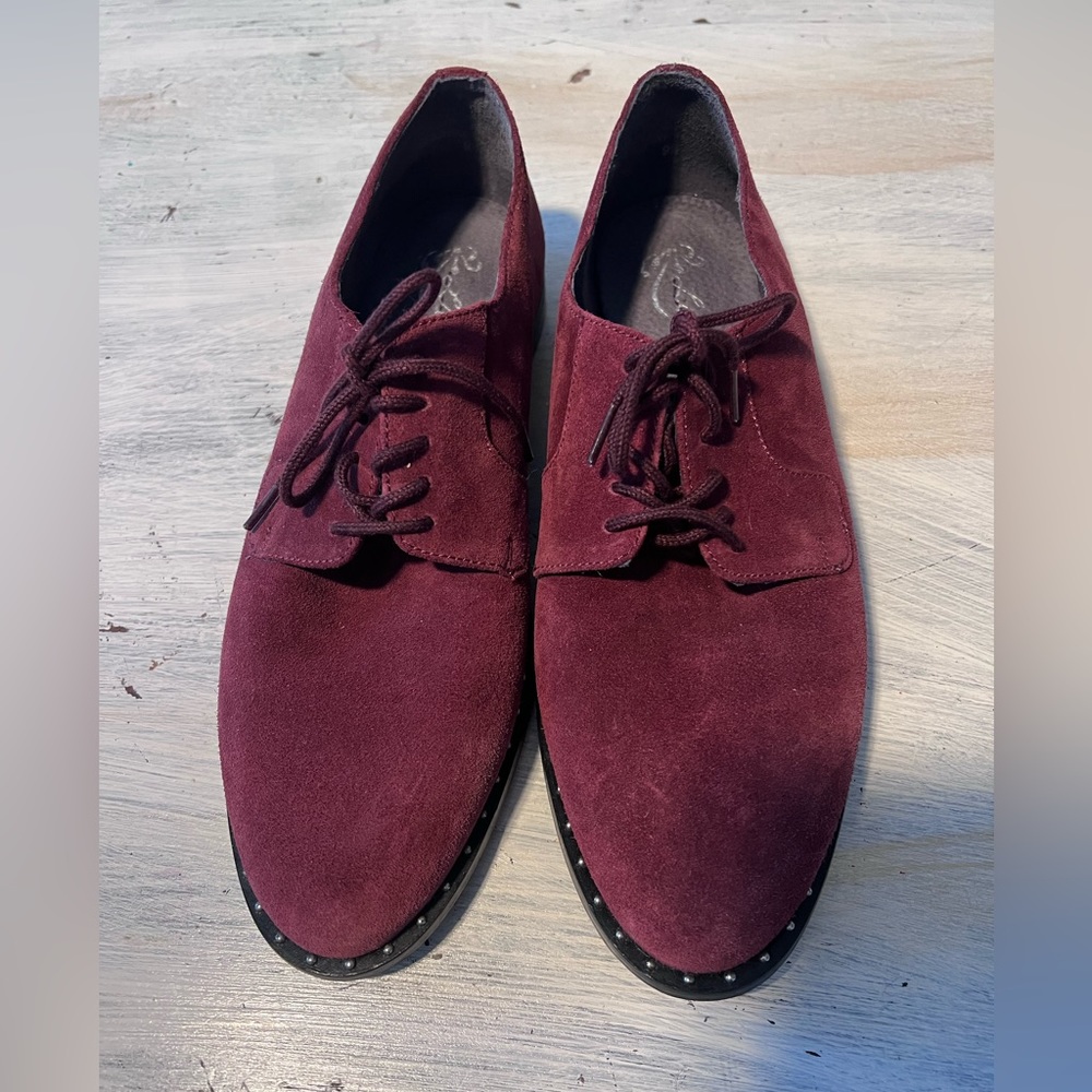 Suede lace up loafers with grommets